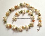 Semi Precious Stone Crystal Jewelry Necklace<Esb01347>